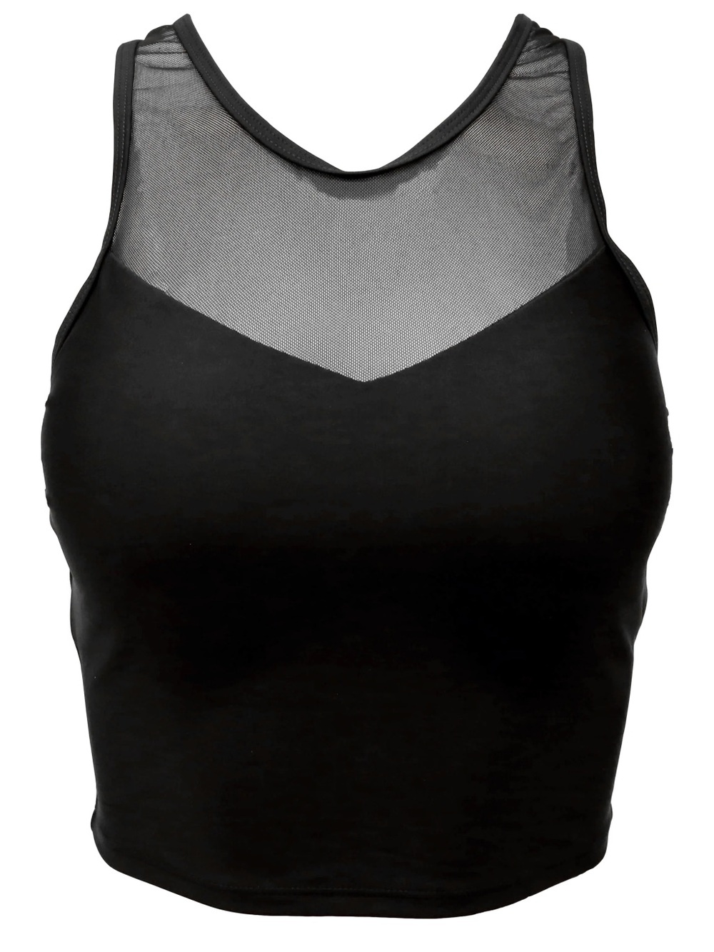 Nani Black Mesh-Accent Racerback Swim Crop